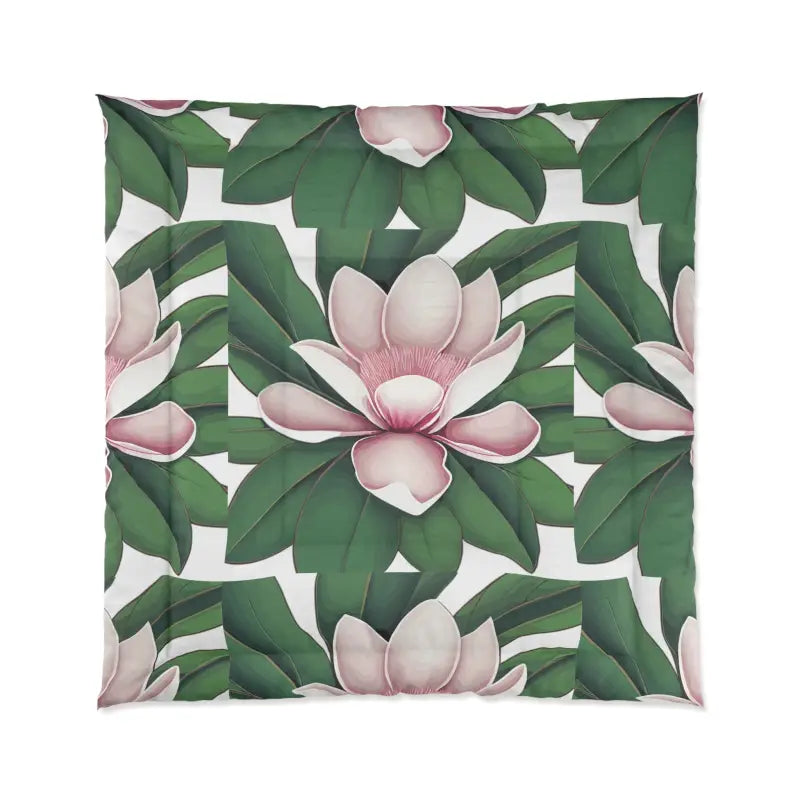 Magnolia Bliss Comforter: Large Flowers for Dreamy Nights - Home Decor