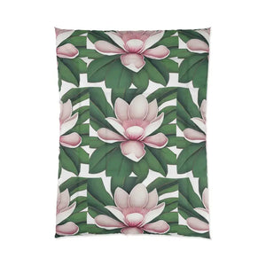 Large Magnolia Flowers Comforter - Vibrant Floral Bedding - Dipaliz - Quilts & Comforters