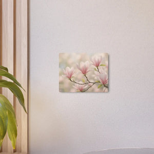 Pink Magnolia Metal Art Sign – Matte Aluminum - Dipaliz - Posters Prints & Visual Artwork