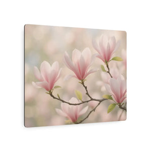 Pink Magnolia Metal Art Sign – Matte Aluminum - Dipaliz - Posters Prints & Visual Artwork
