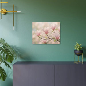 Pink Magnolia Metal Art Sign – Matte Aluminum - Dipaliz - Posters Prints & Visual Artwork