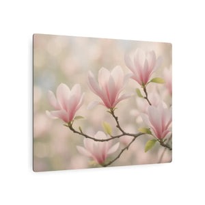 Pink Magnolia Metal Art Sign – Matte Aluminum - Dipaliz - Posters Prints & Visual Artwork
