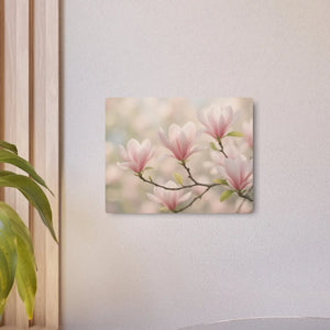 Pink Magnolia Metal Art Sign – Matte Aluminum - Dipaliz - Posters Prints & Visual Artwork