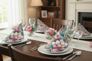 Magnolia Cloth Napkins – Floral Elegance Set of 4 - Dipaliz