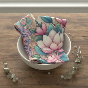 Magnolia Cloth Napkins – Floral Elegance Set of 4 - Dipaliz