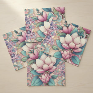 Magnolia Cloth Napkins – Floral Elegance Set of 4 - Dipaliz