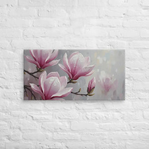 Magnolia Flowers Painting Canvas Art Print Fade Resistant - Dipaliz - 16″×32″ - Prints