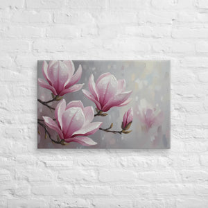 Magnolia Flowers Painting – Canvas Art Print - Dipaliz - Prints
