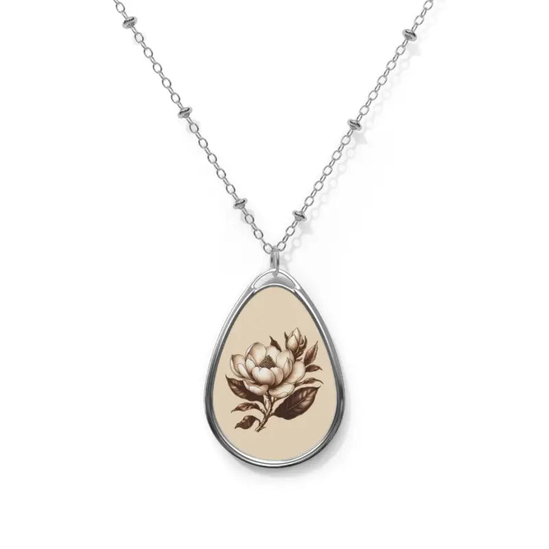 Embrace Magnolia Magic with a Stunning Large Flower Necklace - one Size / Silver Accessories