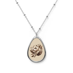 Magnolia Magic Necklace Large Flower Charm Statement Piece - Dipaliz - one Size / Silver - Necklaces