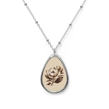 Embrace Magnolia Magic with a Stunning Large Flower Necklace - one Size / Silver Accessories