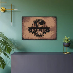 Stunning Vintage Deer Metal Art Sign Rustic Wall Decor - Dipaliz - Novelty Signs