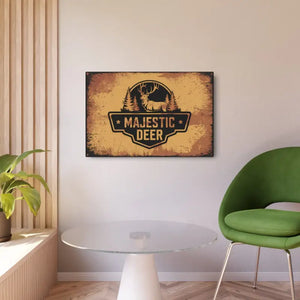 Majestic Deer Metal Art Sign - Vintage White Aluminum - Dipaliz - Novelty Signs