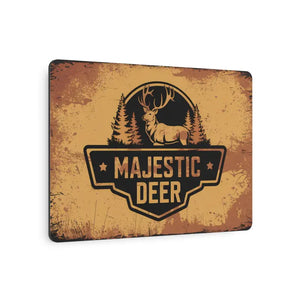 Majestic Deer Metal Art Sign - Vintage White Aluminum - Dipaliz - Novelty Signs