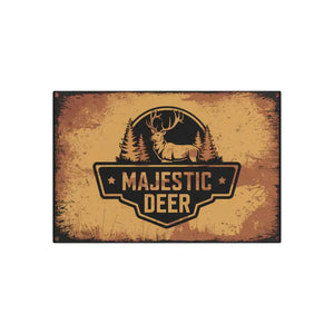 Majestic Deer Metal Art Sign - Vintage White Aluminum - Dipaliz - 36″ x 24″ (horizontal) / 0.12’’ - Novelty Signs