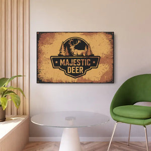 Majestic Deer Metal Art Sign - Vintage White Aluminum - Dipaliz - Novelty Signs