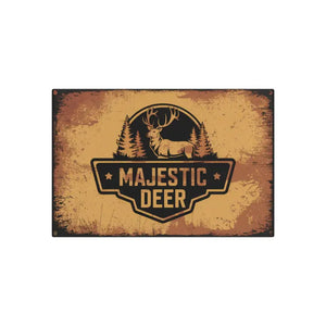 Majestic Deer Metal Art Sign - Vintage White Aluminum - Dipaliz - Novelty Signs
