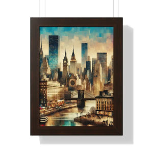 Framed Vertical Poster - Urban Horse Art Wall Decor - Dipaliz - 12″ x 16″ / Walnut - Posters Prints & Visual Artwork