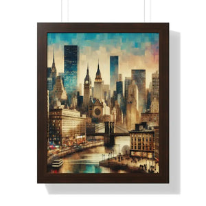 Framed Vertical Poster - Urban Horse Art Wall Decor - Dipaliz - 16″ x 20″ / Walnut - Posters Prints & Visual Artwork