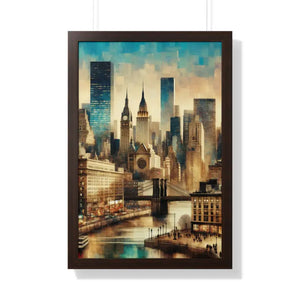 Framed Vertical Poster - Urban Horse Art Wall Decor - Dipaliz - 20’’ x 30’’ / Walnut - Posters Prints & Visual Artwork