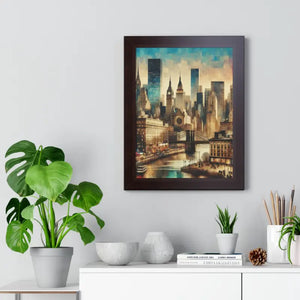 Framed Vertical Poster - Urban Horse Art Wall Decor - Dipaliz - Posters Prints & Visual Artwork