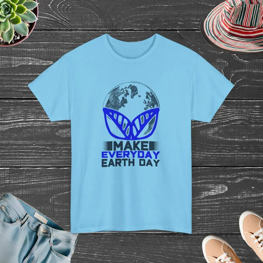 Unisex Heavy Cotton Tee: Make Every Day an Earth Fashion Statement - Sky / s T-shirt