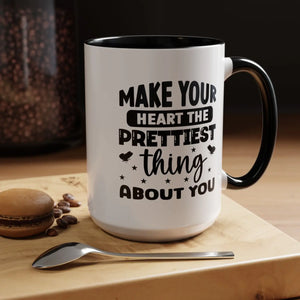 Bold Accent Coffee Mug White Ceramic C-shaped Handle Dipaliz - Mugs