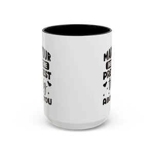 Bold Accent Coffee Mug White Ceramic C-shaped Handle Dipaliz - Mugs