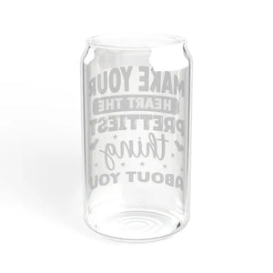 16oz Sipper Glass Clear Tempered Heart Quote Bpa Free - Dipaliz - Tumblers