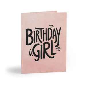 Birthday Girl Greeting Cards with Matching White Envelopes - Dipaliz - 8 Pcs / Matte / 4.25” x 5.5” - & Note