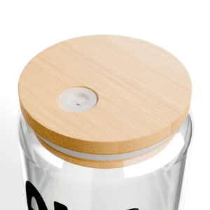 Clear Tempered Glass Sipper with Bamboo Lid and Tritan Straw - Dipaliz - Tumblers