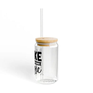 Clear Tempered Glass Sipper with Bamboo Lid and Tritan Straw - Dipaliz - Tumblers