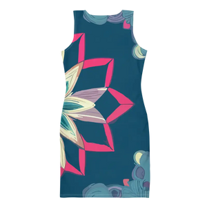 Blue Pattern Sew Dress - Bold Sublimation Cut Statement - Dipaliz - Dresses