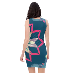 Blue Pattern Sew Dress - Bold Sublimation Cut Statement - Dipaliz - Dresses