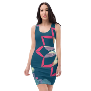 Blue Pattern Sew Dress - Bold Sublimation Cut Statement - Dipaliz - Xs - Dresses