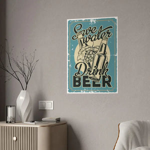 Gloss Posters - Save Water Drink Beer Bold Shine - Dipaliz - Prints & Visual Artwork
