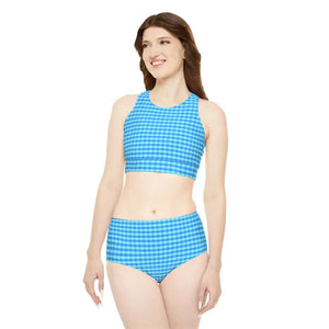 Blue Check Bikini Set - Unmatched Comfort Style - Dipaliz - Swimwear