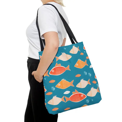 Dive Into Fashion with our Colorful Fishes Tote Bag - Bags