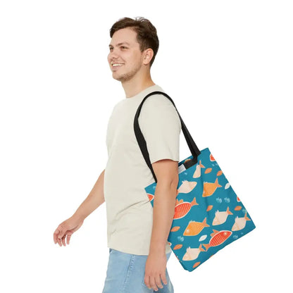 Dive Into Fashion with our Colorful Fishes Tote Bag - Medium Bags