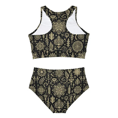 Dive Into Style with Floral Fitness Sporty Bikini Set