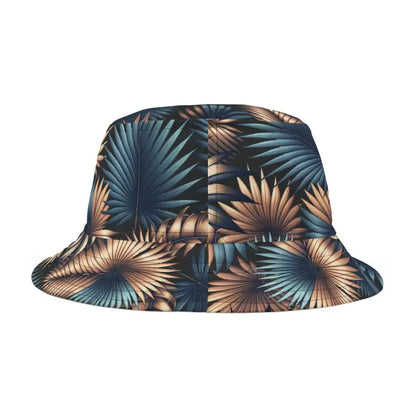 Make Waves with our Trendy Palm Leaves Polyester Bucket Hat - Hats