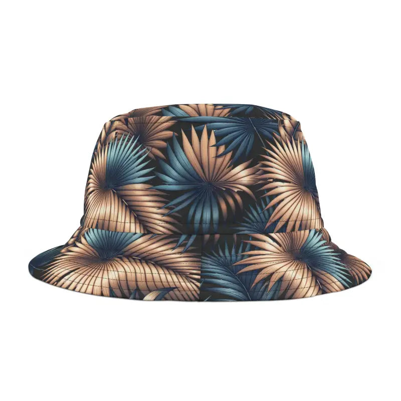 Make Waves with our Trendy Palm Leaves Polyester Bucket Hat - Hats