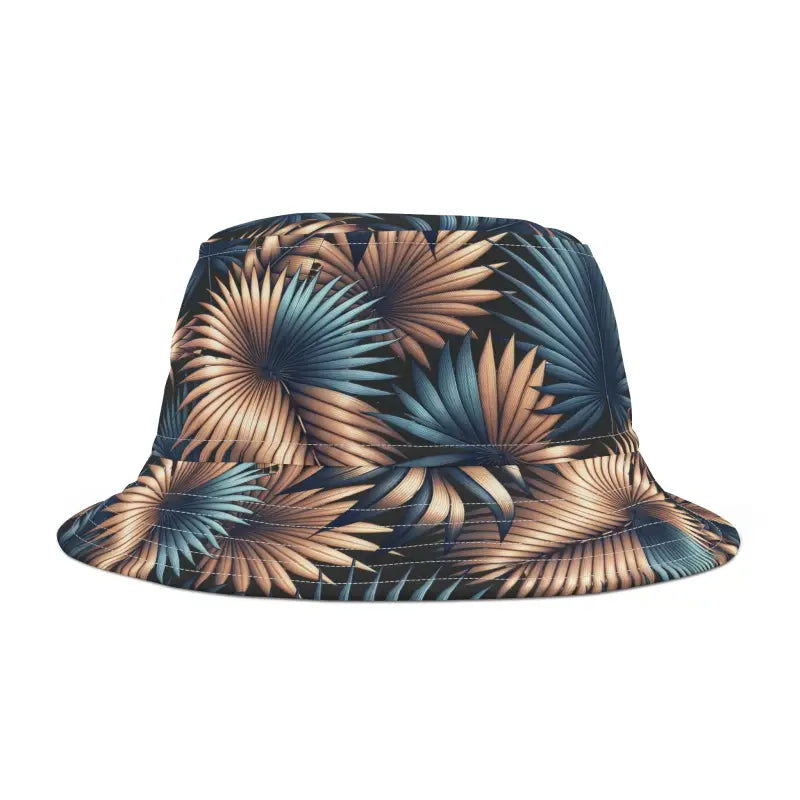 Make Waves with our Trendy Palm Leaves Polyester Bucket Hat - Hats