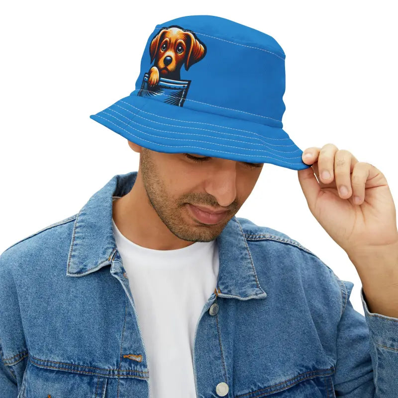 Catch the Wave with Trendy Polyester Bucket Hats - Small / White Stitching