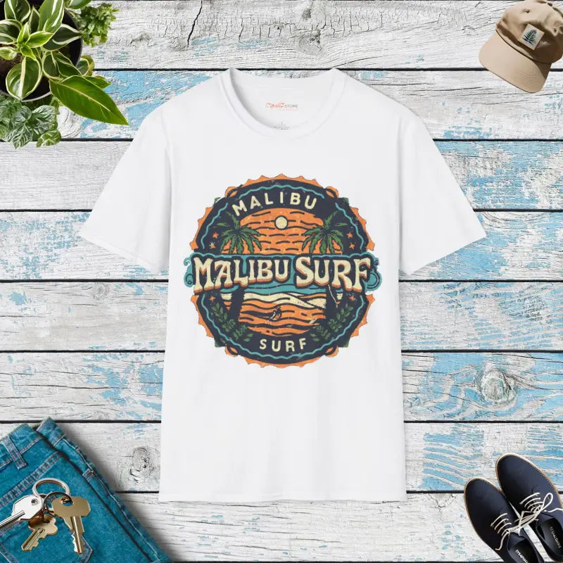 Catch the Waves in Style with Malibu Softstyle T-shirt - White / s T-shirt