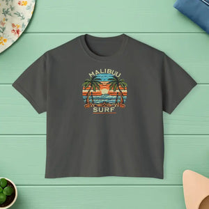Boxy Tee Retro Palm Beach Sunset Graphic Vintage Style Dipaliz - Pepper / s - T-shirts