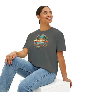 Boxy Tee Retro Palm Beach Sunset Graphic Vintage Style Dipaliz - T-shirts