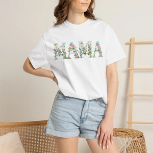Custom Personalized Mama Floral Graphic Tee - Dipaliz - T-shirts