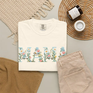 Custom Personalized Mama Floral Graphic Tee - Dipaliz - T-shirts