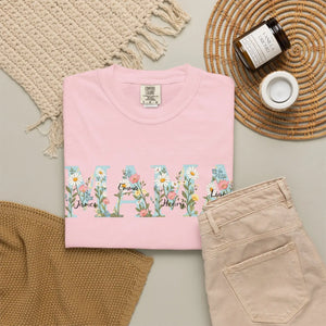 Custom Personalized Mama Floral Graphic Tee - Dipaliz - T-shirts